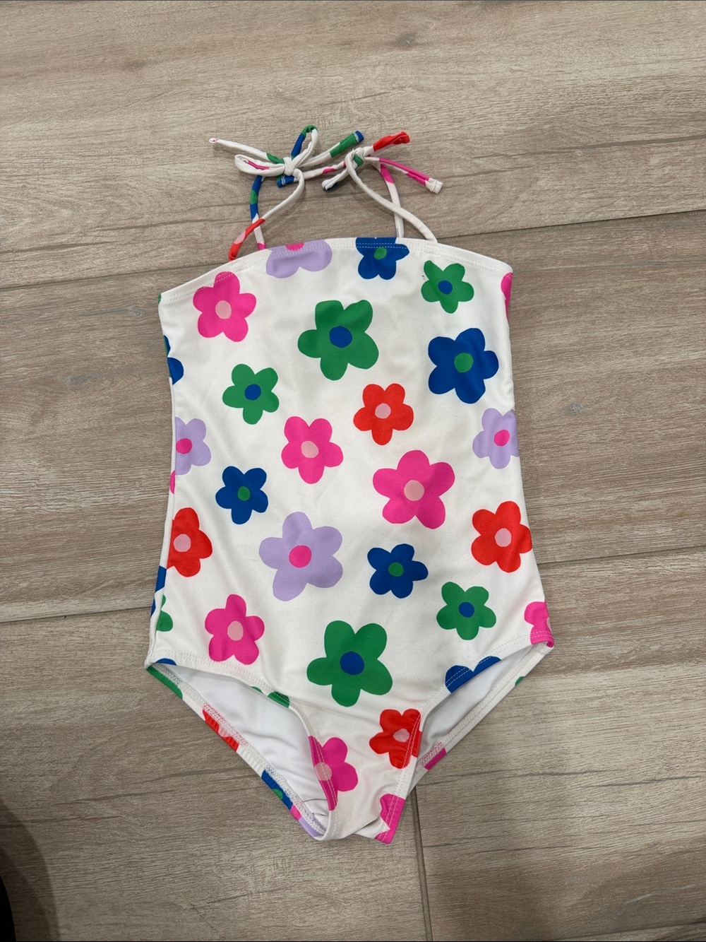 Cotton On Kids One-Piece Swimsuit in White with Multicolor Flowers